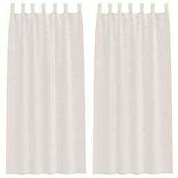 Berkfield Home Full Curtains with Curtains 2 pcs Cream 140 x 260 cm Polyester - thumbnail 3