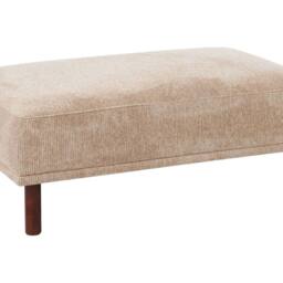 Wyld and Coco Beige Water-Repellent Ottoman with Eucalyptus Wood Legs - thumbnail 2