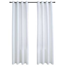 Berkfield Home Blackout Curtains with Metal Rings 2 pcs Off-White 140x175 cm in White