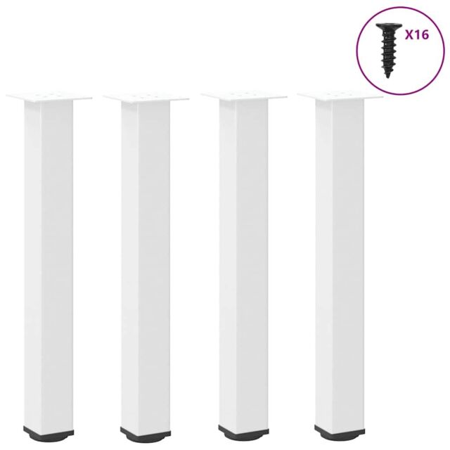 Berkfield Home Coffee Table Legs 4 pcs White 72-74 cm Steel - image 1