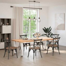 Berkfield Home Coffee Table Legs 4 pcs White 72-74 cm Steel - thumbnail 3