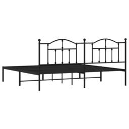 Berkfield Home Metal Bed Frame with Headboard Black 193x203 cm - thumbnail 8
