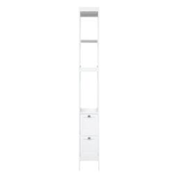 SPOT ON DEALZ White Bathroom Tallboy Storage Cabinet 3 Shelves 2 Door Slim Cupboard