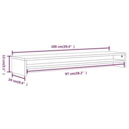 Berkfield Home Monitor Stand Smoked Oak 100x24x13 cm Engineered Wood in Brown - Size: 100 x 24 x 13 cm - thumbnail 7