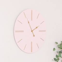 Melody Maison Large Pink Wooden Grain & Gold Detailed Wall Clock - 70cm X 70cm - Size: 70 cm X 70 cm - thumbnail 5
