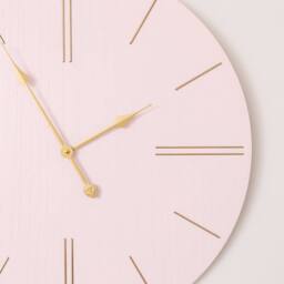 Melody Maison Large Pink Wooden Grain & Gold Detailed Wall Clock - 70cm X 70cm - Size: 70 cm X 70 cm - thumbnail 2