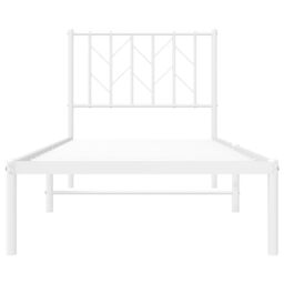 Berkfield Home Metal Bed Frame without Mattress with Headboard White 80x200cm - Size: 80x200 cm - thumbnail 5