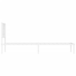 Berkfield Home Metal Bed Frame without Mattress with Headboard White 80x200cm - Size: 80x200 cm - thumbnail 6