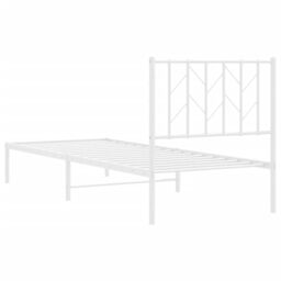 Berkfield Home Metal Bed Frame without Mattress with Headboard White 80x200cm - Size: 80x200 cm - thumbnail 7