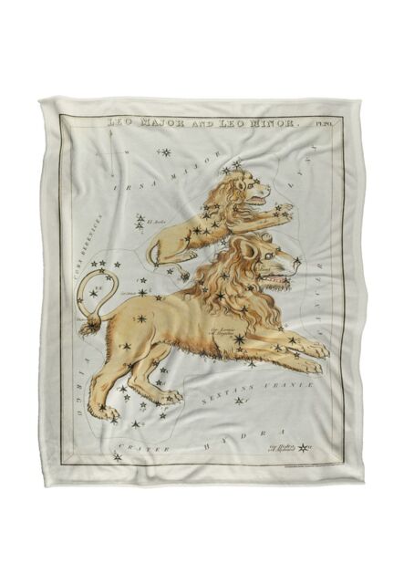Graffitee Studios Vintage Leo Zodiac Silky Touch Super Soft Throw Blanket 152 X 127 cm in White - image 1
