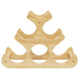 Berkfield Home Wine Rack for 6 Bottles 35x18x25.5 cm Bamboo in Brown - thumbnail 3