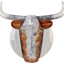 Wyld and Coco Handmade Iron Animal Wall Art Grey with Copper Accent - thumbnail 2