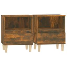 Berkfield Home Elegant Bedside Cabinets 2 pcs Smoked Oak 40x35x50 cm in Brown - Size: 40 x 35 x 50 cm - thumbnail 3
