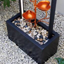 Primrose Tiered Petal Framed Garden Zinc Water Feature with LEDs 150cm in Gold - thumbnail 3