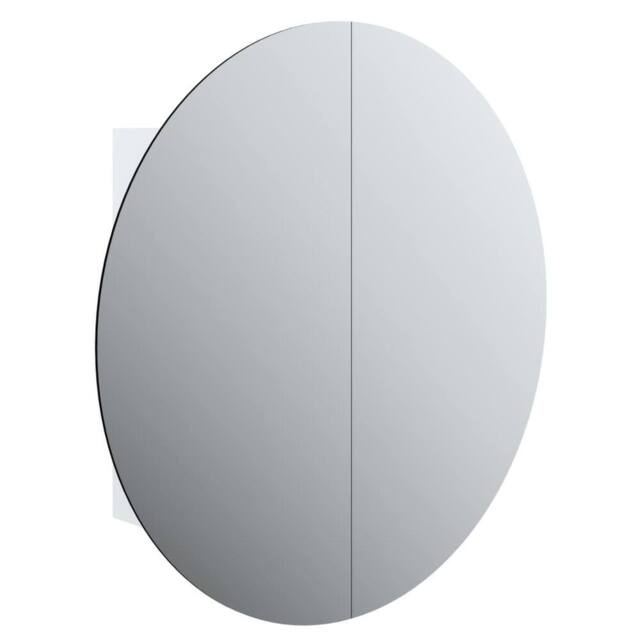 Berkfield Home Bathroom Cabinet with Round Mirror&LED White 54x54x17.5 cm - image 1