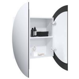 Berkfield Home Bathroom Cabinet with Round Mirror&LED White 54x54x17.5 cm - thumbnail 5