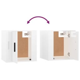 Berkfield Home Wall Mounted TV Cabinets 2 pcs High Gloss White 40x34.5x40 cm - thumbnail 9