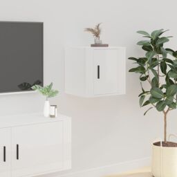 Berkfield Home Wall Mounted TV Cabinets 2 pcs High Gloss White 40x34.5x40 cm - thumbnail 4