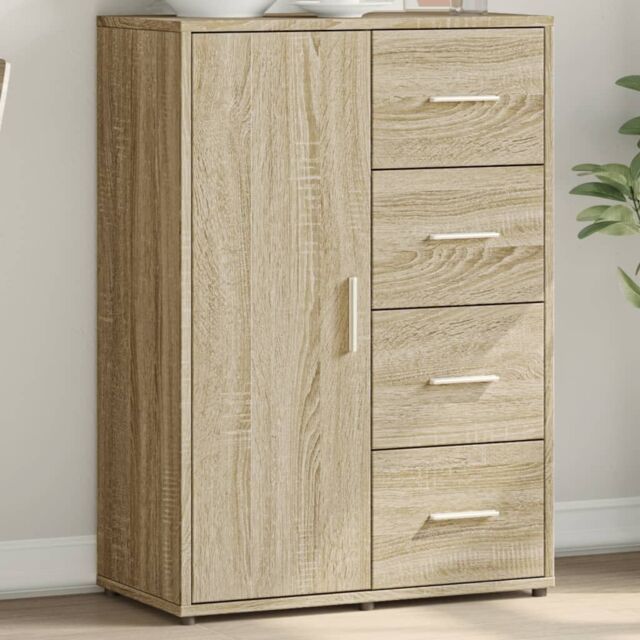 Berkfield Home Sideboard Sonoma Oak 60x31x84 cm Engineered Wood in Brown - Size: 60 x 31 x 84 cm - image 1