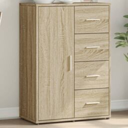 Berkfield Home Sideboard Sonoma Oak 60x31x84 cm Engineered Wood in Brown - Size: 60 x 31 x 84 cm - thumbnail 1