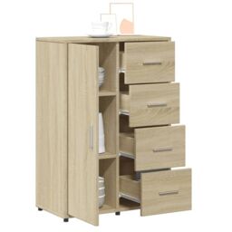 Berkfield Home Sideboard Sonoma Oak 60x31x84 cm Engineered Wood in Brown - Size: 60 x 31 x 84 cm - thumbnail 4