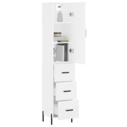 Berkfield Home Highboard White 34.5x34x180 cm Engineered Wood - thumbnail 3
