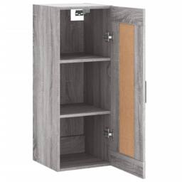 Berkfield Home Wall Mounted Cabinet Grey Sonoma 34.5x34x90 cm Engineered Wood - thumbnail 6