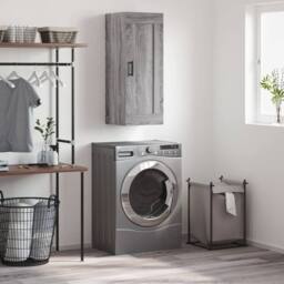 Berkfield Home Wall Mounted Cabinet Grey Sonoma 34.5x34x90 cm Engineered Wood - thumbnail 1