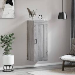 Berkfield Home Wall Mounted Cabinet Grey Sonoma 34.5x34x90 cm Engineered Wood - thumbnail 3