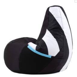 icon Official Newcastle United Bean Bag Chair, Water Resistant Recliner Beanbag for Indoor Outdoor Use Filling Included in Black - thumbnail 6
