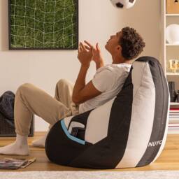 icon Official Newcastle United Bean Bag Chair, Water Resistant Recliner Beanbag for Indoor Outdoor Use Filling Included in Black - thumbnail 3