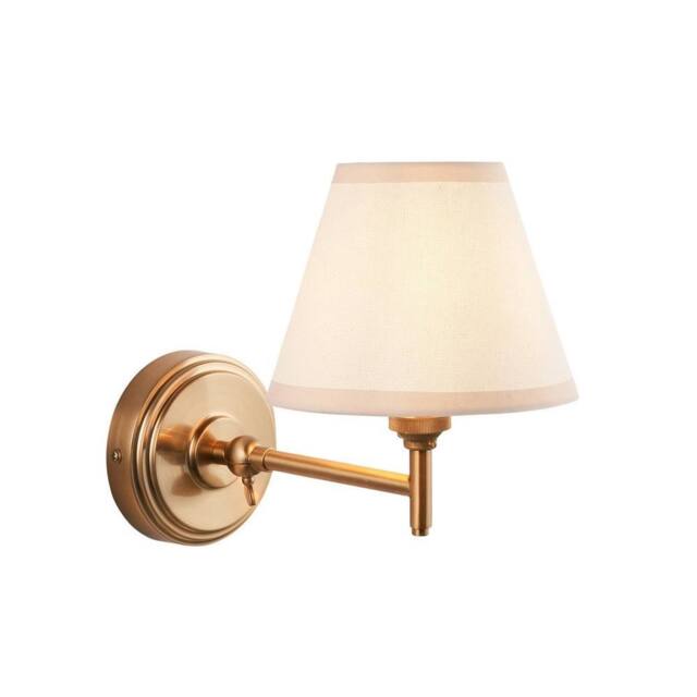 Netlighting Step Fold Wall Light Fabric Ivy Shade 16cm B22 in White - image 1