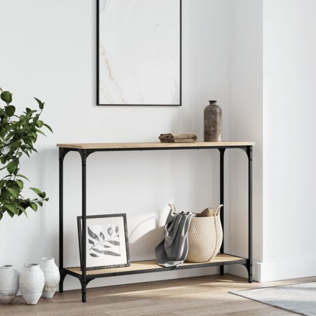 Berkfield Home Console Table Sonoma Oak 101x30.5x75 cm Engineered Wood in Brown - image 1