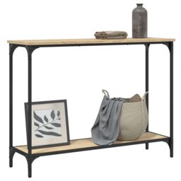 Berkfield Home Console Table Sonoma Oak 101x30.5x75 cm Engineered Wood in Brown - thumbnail 3