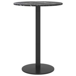 Berkfield Home Table Top Black Ã˜30x0.8 cm Tempered Glass with Marble Design - Size: 30x0.8 cm - thumbnail 3