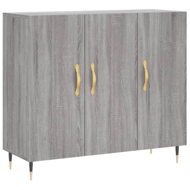 Berkfield Home Sideboard Grey Sonoma 90x34x80 cm Engineered Wood - Size: 90 x 34 x 80 cm - image 1