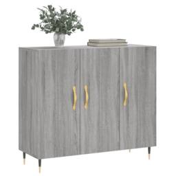 Berkfield Home Sideboard Grey Sonoma 90x34x80 cm Engineered Wood - Size: 90 x 34 x 80 cm - thumbnail 3
