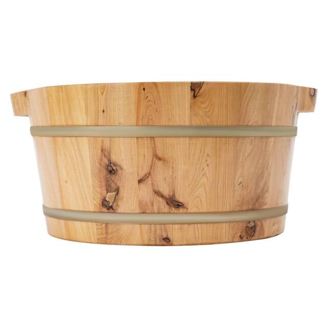 Nordara Wooden Foot Soak Basin Bath Bucket Spa Feet Soaking Tub in Beige - image 1
