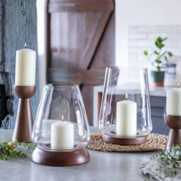 Lemon Pavilion Furniture and Decor Harvey Tapered Dome Lantern - Walnut - L20 x W20 x H25.5 cm - Brown - thumbnail 3