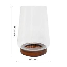 Lemon Pavilion Furniture and Decor Harvey Tapered Dome Lantern - Walnut - L20 x W20 x H25.5 cm - Brown - thumbnail 4