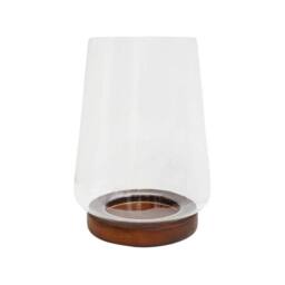 Lemon Pavilion Furniture and Decor Harvey Tapered Dome Lantern - Walnut - L20 x W20 x H25.5 cm - Brown