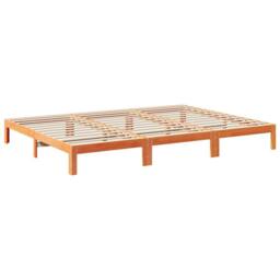 Berkfield Home Decorative Family Bed Frame No Mattress Wax Brown 240x200 cm Soli - thumbnail 6
