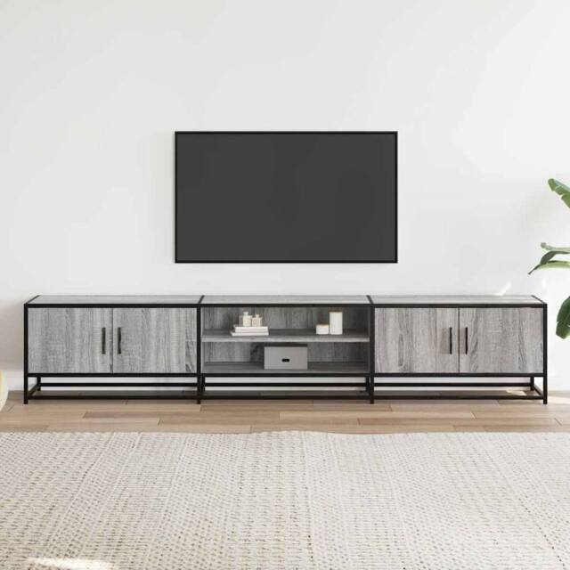 Berkfield Home TV Cabinet Grey Sonoma 210x35x41 cm Engineered Wood - Size: 210 x 35 x 41 cm - image 1