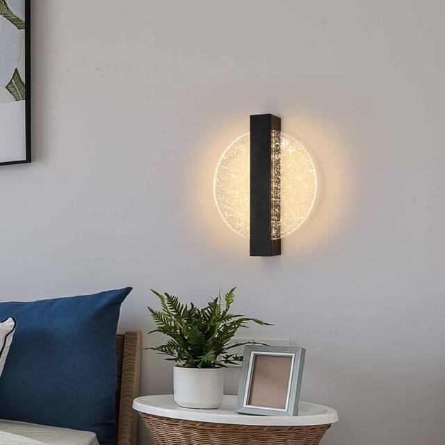 Pheashine Black 20cm Round LED Wall Light 12W Dimmable 3000K-6000K Acrylic - image 1