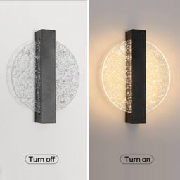 Pheashine Black 20cm Round LED Wall Light 12W Dimmable 3000K-6000K Acrylic - thumbnail 3