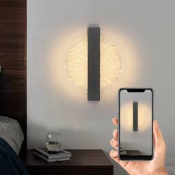 Pheashine Black 20cm Round LED Wall Light 12W Dimmable 3000K-6000K Acrylic - thumbnail 7
