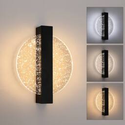 Pheashine Black 20cm Round LED Wall Light 12W Dimmable 3000K-6000K Acrylic - thumbnail 2