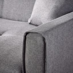 Home Source Velvet Upholstered Two Seater Pull-Out Double Sofa Bed 153 cm in Grey - thumbnail 9