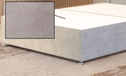 Somnior Chambery Divan Bed Frame with Floor Standing Headboard Plush Velvet in Silver - Size: Single - thumbnail 4
