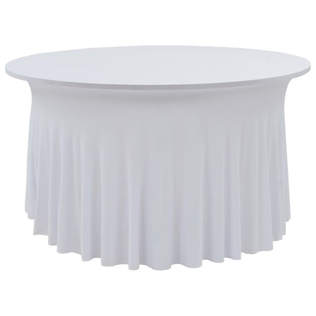 Berkfield Home 2 pcs Stretch Table Covers with Skirt 180x74 cm White - image 1